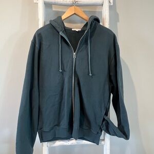 Good American Men's Dark Green Hoodie full zip up size
Small